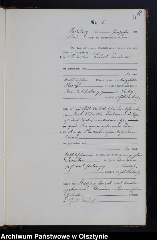 image.from.unit.number "Heiraths-Neben-Register Nr 1 - 19"