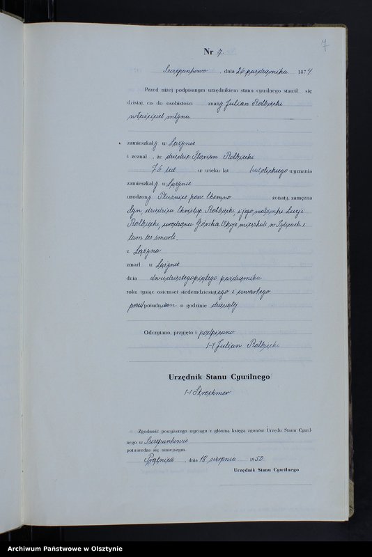 image.from.unit.number "Księga zgonów Nr 1 - 14,1 - 41,1 - 51,1 - 49 i 1 - 39 /brak lat 1875,1877/ /przepisana w języku polskim z oryginału niemieckiego w dniach 17.08.-12.09.1950/"
