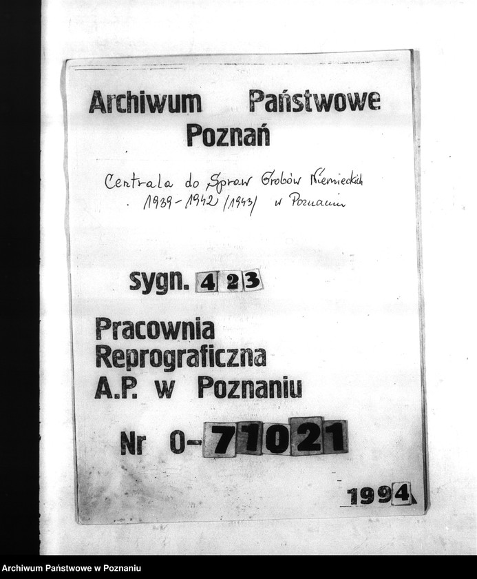 Obraz 1 z jednostki "Wykazy miejscowych Niemców, którzy zginęli w 1939 roku. Kreis Sieradsch (Sieradz)"