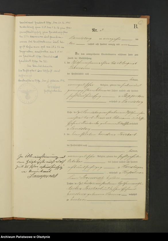 image.from.unit.number "Heiraths-Neben-Register Nr 1 - 14"