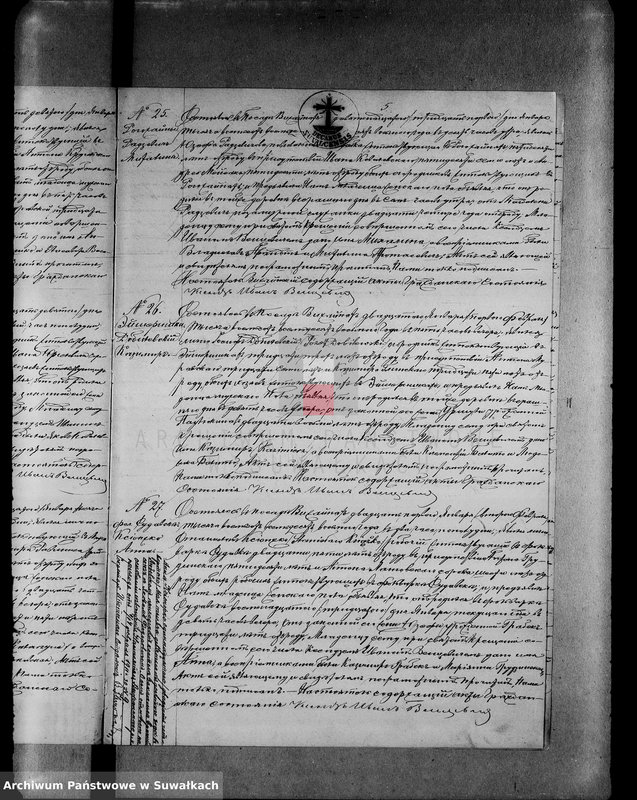 Obraz 13 z jednostki "Duplikat aktov graždanskogo sostojanija vižajnskogo prichoda suvalskogo uezda o roždenii, brakosočetanii i smerti na 1888 god"