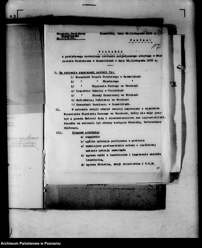 Obraz 20 z jednostki "Protokoły z zebrań periodycznych I instancji /naczelników władz i urzędów niezespolonych z terenu poszczególnych powiatów omawiające ogólną sytuację polityczną i społeczno-gospodarczą"