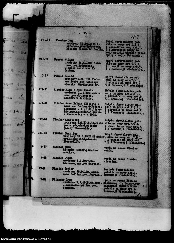 Obraz 15 z jednostki "Spis alfabetyczny spraw spornego obywatelstwa zdecydowanych przez Delegatów technicznych polskich i niemieckich od 9 XII 1929- 1 IV 1930"
