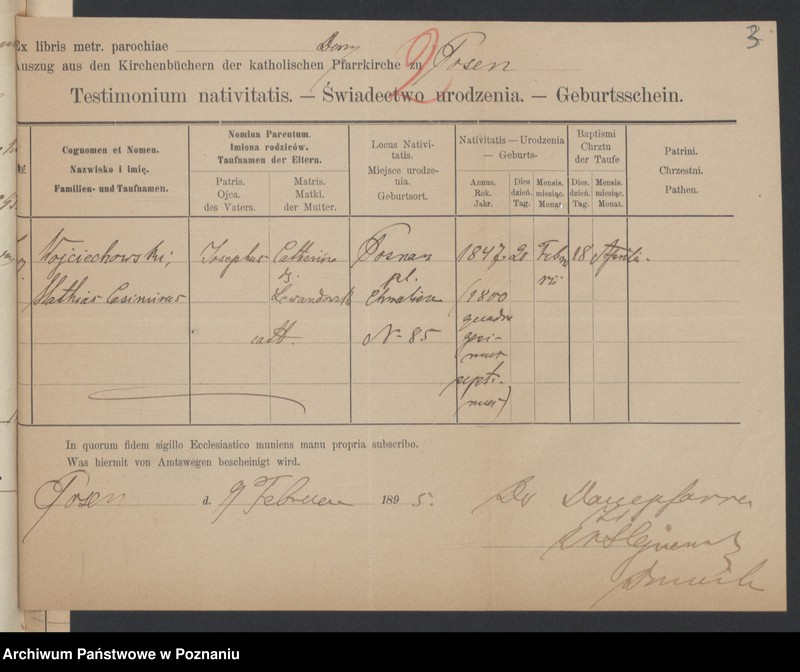 Obraz 5 z jednostki "Die von den Verlobten beigebrachten Urkunden zur Eheschliessung pro 1895"