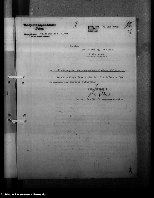 Obraz 12 z jednostki "Ortsnamenänderung - Kreis Wollstein (Wolsztyn)"