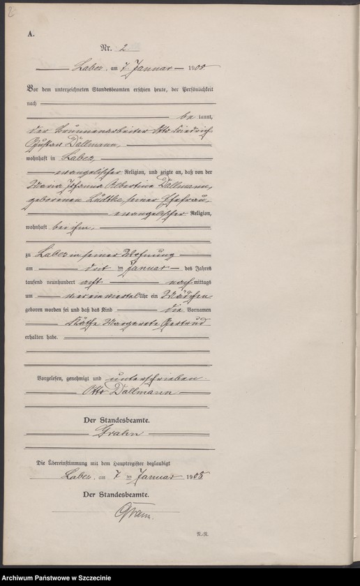 Obraz 5 z jednostki "Geburtsregister"