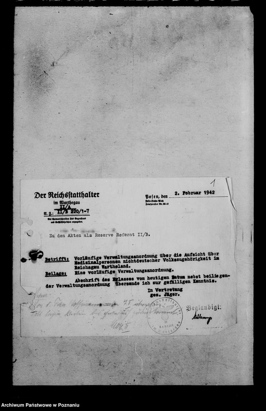 Obraz 5 z jednostki "Aufsicht über nicht deutsche Medizinalpersonen"