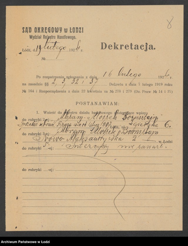 Obraz 10 z jednostki "Abram Moszek Bornsztajn – sprzedaż ubrań"