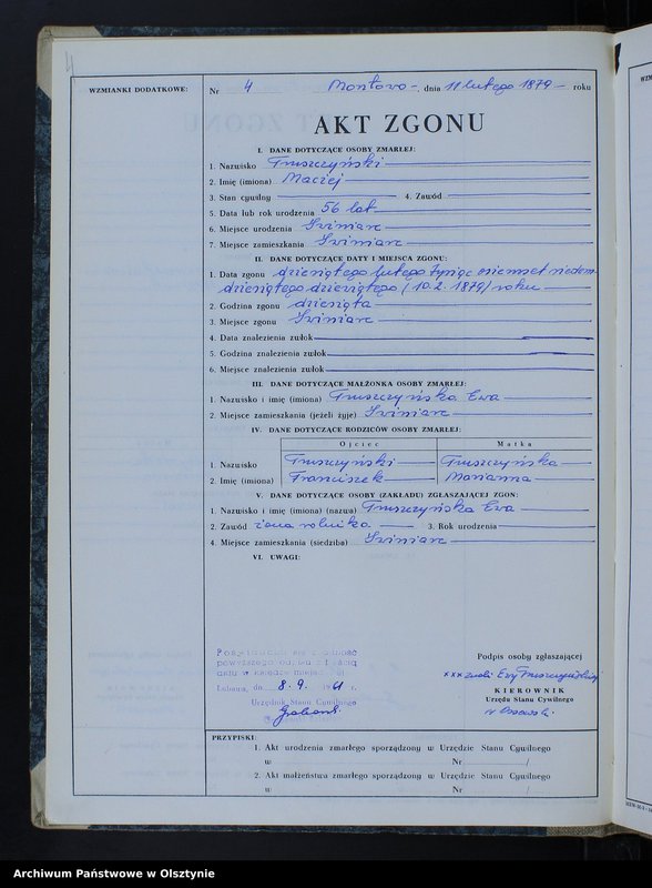 image.from.unit.number "Księga zgonów Nr 1 - 66,1 - 51 i 1 - 44 /przepisana w języku polskim z oryginału niemieckiego w dniach 8.09.- 15.09.1961/"