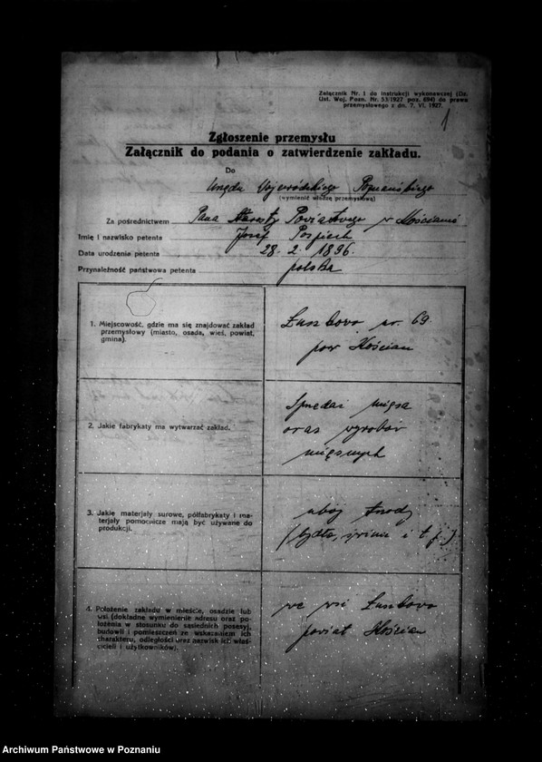 Obraz 5 z jednostki "/Zatwierdzanie Zakładu- Józef Pośpiech, Łuszkowo nr 69 powiat Kościan /sprzedaż mięsa oraz wyrobów mięsnych ubój trzody/"