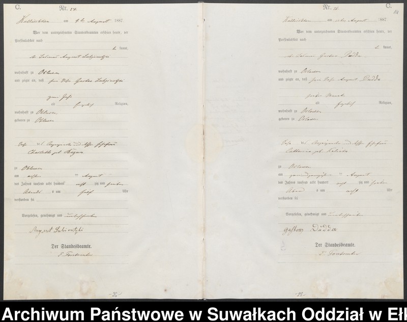 image.from.unit.number "Sterbe-Haupt-Register des Königlichen Preussischen Standes-Amtes Kallischken Kreis Johannisburg"