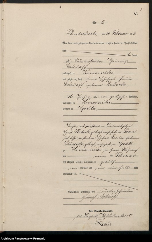 Obraz 7 z jednostki "Sterbe-Haupt-Register"