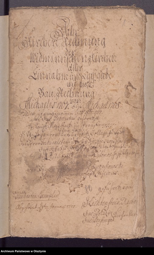 image.from.unit.number "Jahr Kirchen Rechnung der Widminschen Kirchen aller Einnahme und Ausgabe wie auch Bau-Rechnung"