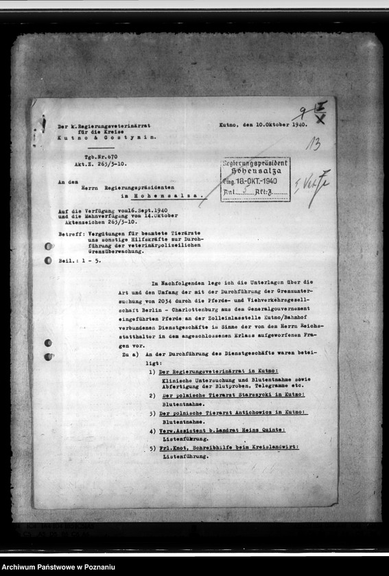 Obraz 17 z jednostki "Veterinär - polizeiliche Grenzüberwachung"