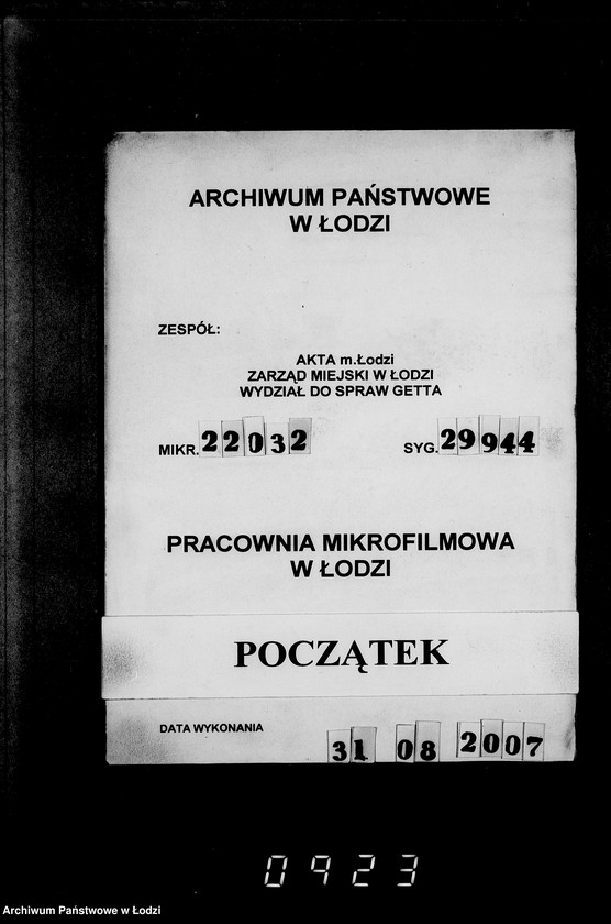 Obraz 1 z jednostki "Oberbürgermeister Litzmannstadt [Korespondencja i zamówienia na dostawę futer i materiałów]"