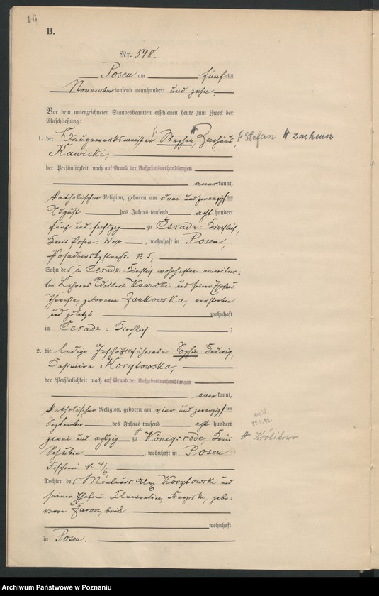 Obraz 17 z jednostki "Księga miejscowa małżeństw tom III [Rejestr główny małżeństw]"