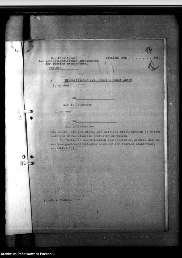 Obraz 19 z jednostki "Gerichtsärztlicher Ausschuss für Reichsgau Wartheland"