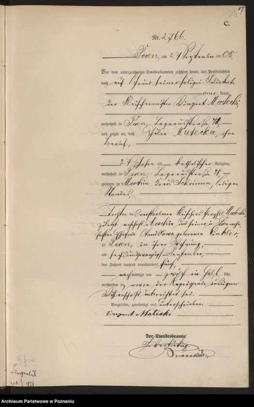 Obraz 19 z jednostki "Księga miejscowa zgonów tom VI"