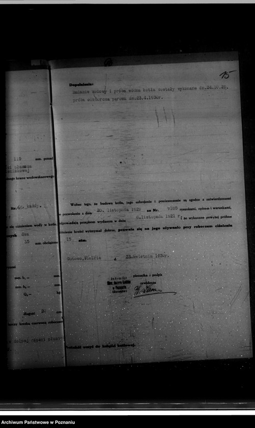 Obraz 19 z jednostki "Gorzelnia rolnicza St. Szyftera we wsi Gutowo Wielkie powiat wrzesiński nr woj. kotła 6387"