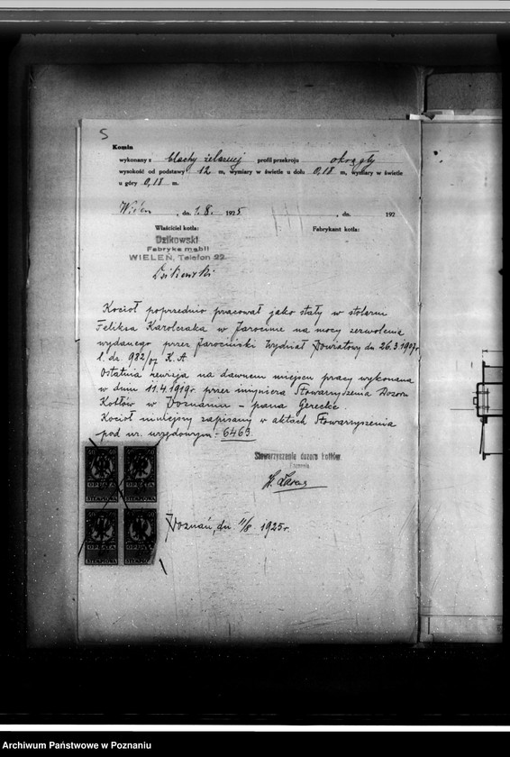 Obraz 12 z jednostki "Stolarnia w Wieleniu pow. czarnkowski, R. Dzikowski i W. Maciejewski nr woj. 5841"