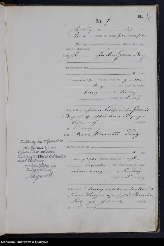 image.from.unit.number "Heiraths-Haupt-Register Nr 1 - 19"