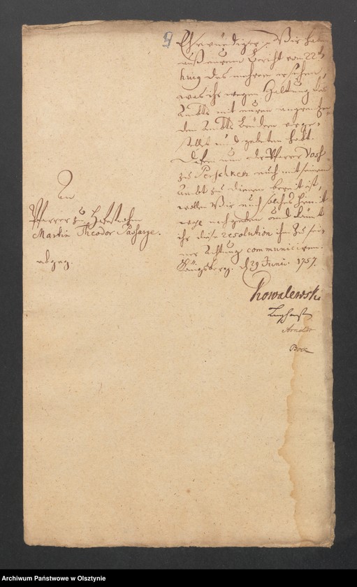 image.from.unit.number "Acta wegen Haltung des Ambts des Pfarrer Paßarge zu Hafestrom [Haffstrom] mit dem Pfarrer Voß zu Perschken"