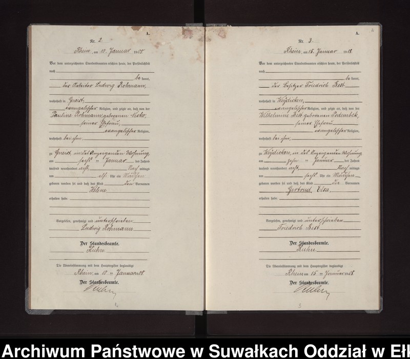 image.from.unit.number "Geburts-Neben-Register des Königlichen Preussischen Standes-Amtes Gneist Kreis Lötzen"