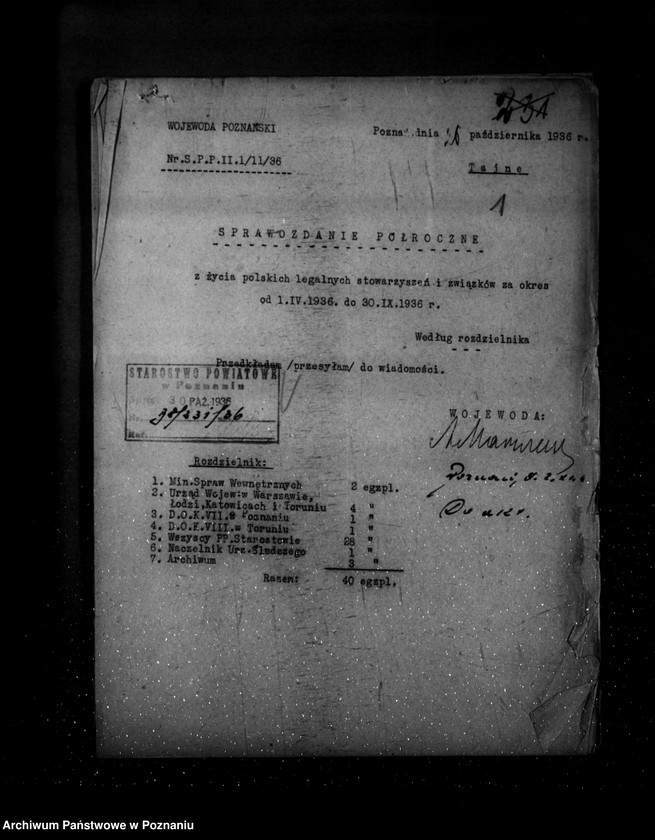 Obraz 5 z jednostki "Sprawozdanie półroczne z życia polskich legalnych stowarzyszeń i związków za okres od 1 kwietnia 1936 r. do 30 września 1936 r."