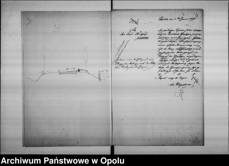 Obraz 7 z jednostki "Acta des Magistrats zu Oppeln betreffend Anlage eines Fussweges auf der Oppeln-Breslauer Chaussen nach dem Friedhofe zu. Vol. I"