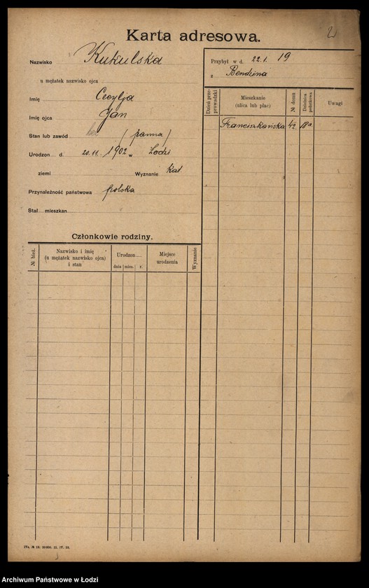 Obraz 4 z jednostki "[Spis ludności Łodzi] Kukulski - Kulik"
