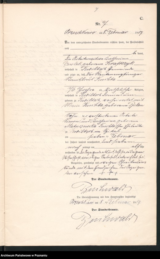 Obraz 10 z jednostki "Sterbe-Neben-Register"