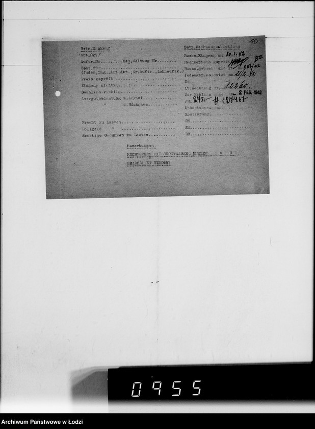 Obraz 14 z jednostki ""Społem" Rechnungen [za dostawy towarów dla Getta]"