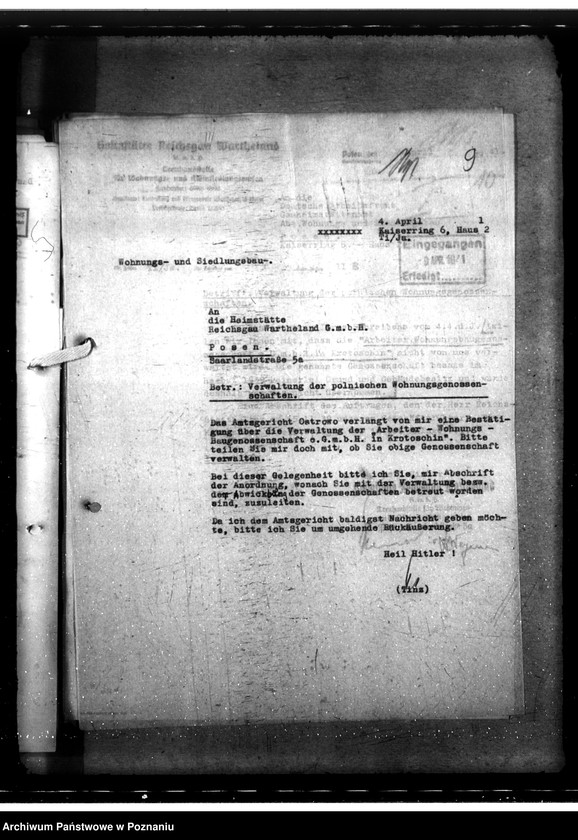 Obraz 13 z jednostki "Verwaltung des Wohnungsbesitzes ehemals polnischer Wohnungsunternehmen. Gründung der Kreiswohnungsgesellschaften"