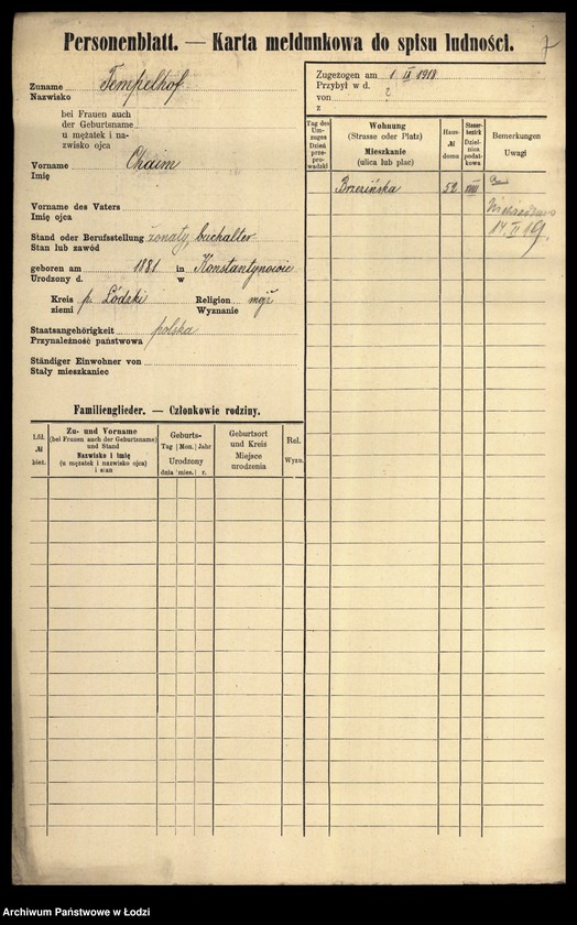 Obraz 9 z jednostki "[Spis ludności Łodzi] Tempelhof - Tenenbaum"