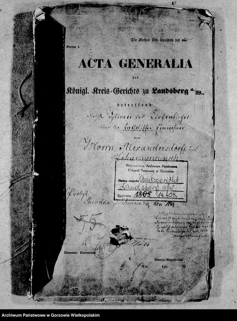 image.from.unit.number "Duplikate der Kirchenbücher über die katholischen Einwohner von: Morrn (Murzynowo), Alexandersdorf (Gościnowo), Johanneswunsch (Dobrojewo)"