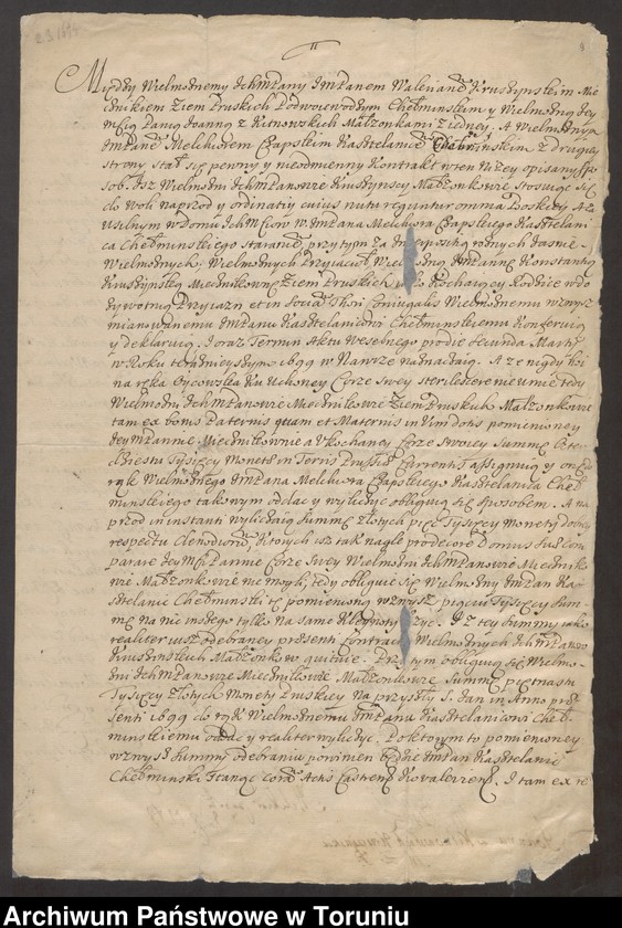 image.from.unit.number "[Walerian Kruszyński i Teresa z Konopackich. Umowy i intercyzy małżeńskie - również dzieci, testamenty obojga, korespondencja, pozwy, wyciągi z ksiąg sądowych, kopie przywilejów Jana III]"