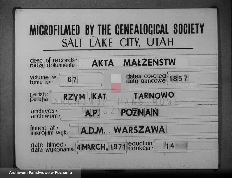 Obraz 1 z jednostki "Lista ślubów"