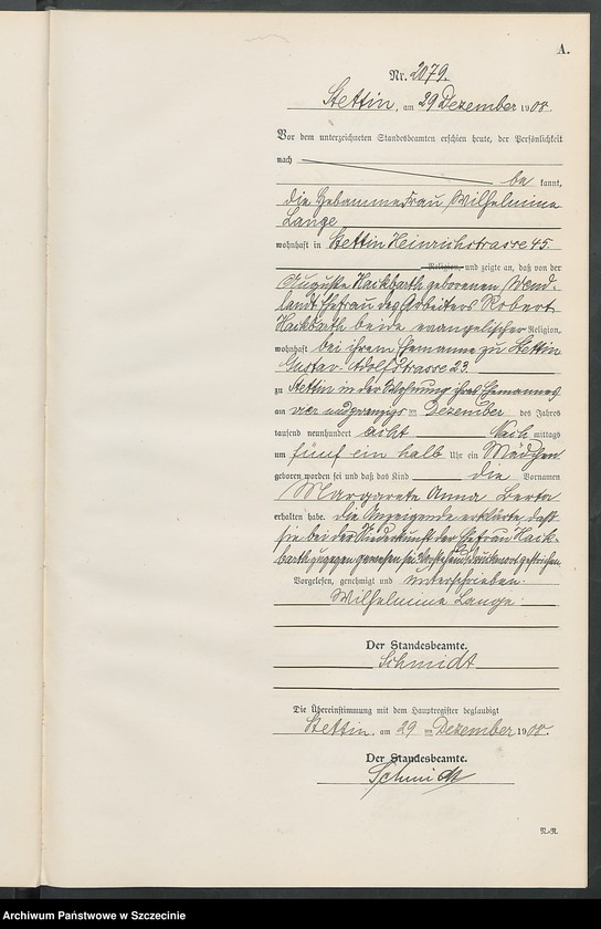 Obraz 17 z jednostki "Geburts-Register"