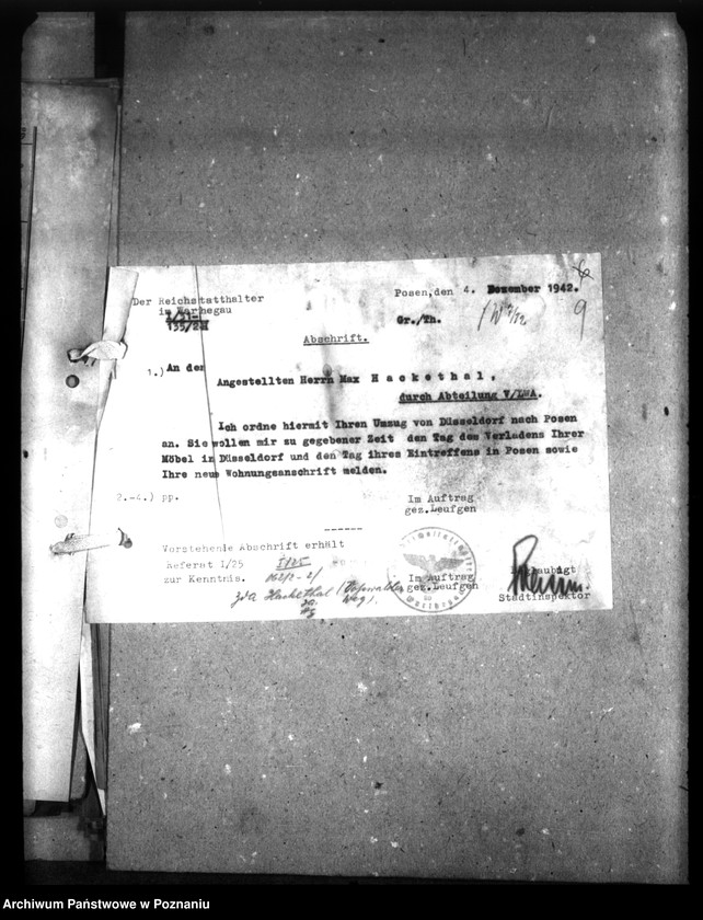 Obraz 14 z jednostki "Wohnungszuweisungen für Deutsche. Verdrängung der Polen."