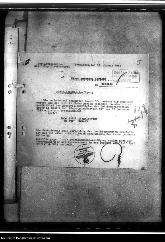 Obraz 9 z jednostki "Beschlagnahme von Baustoffen"