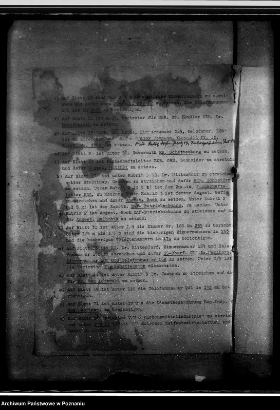 Obraz 6 z jednostki "Einführung der Antigue - Schrift, Dienstzeitregelung, Fernsprecher, Geschäftsverteilungsplan, Luftschutzwache"