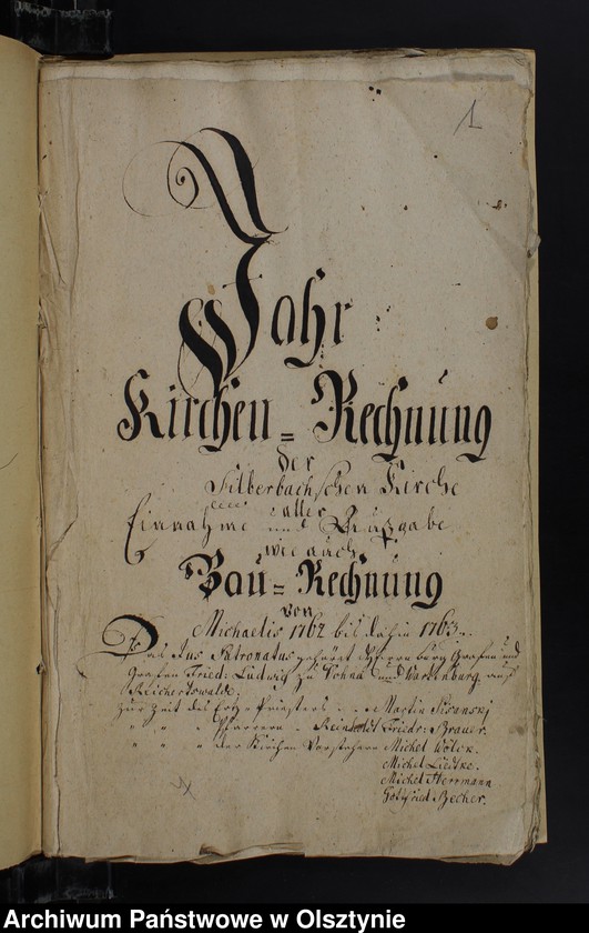 image.from.unit.number "Jahr Kirchen Rechnung der Silberbachschen Kirchen aller Einnahme und Ausgabe wie auch Bau-Rechnung"