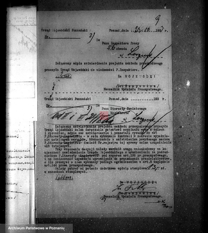 Obraz 13 z jednostki "Zatwierdzenie zakładu przemysłowego /elektrowni/ Fundacji Sułkowskich w Rydzynie"