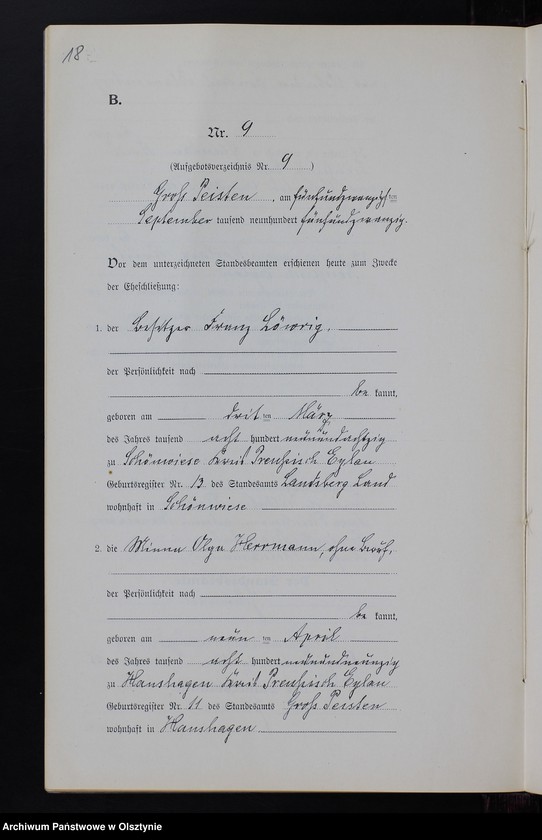 image.from.unit.number "Heiraths-Neben-Register Nr 1 - 14 [ Księga małżeństw - wtóropis ]"