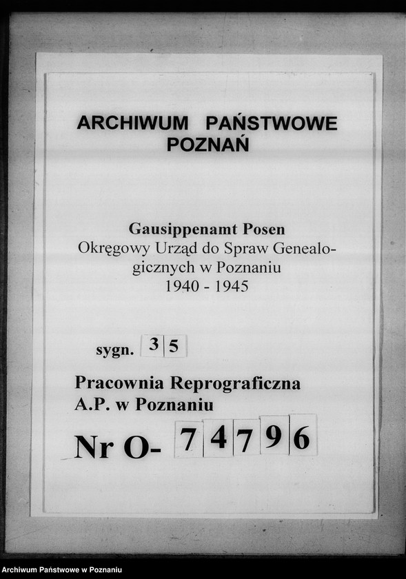 Obraz 1 z jednostki "Berufssippenforscher Oskar Hellmann, Glogau [Głogów]"