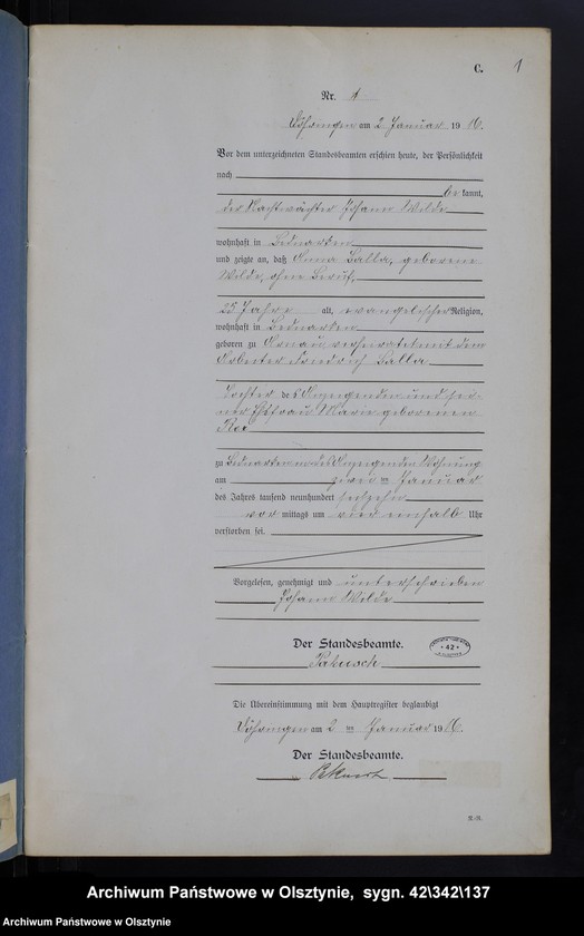 image.from.unit.number "Sterbe-Neben-Register Nr 1-41"