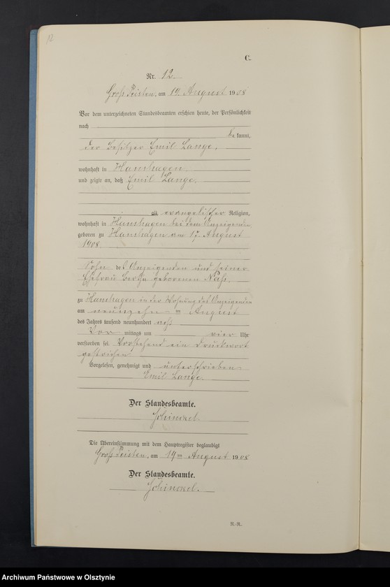 Obraz 14 z jednostki "Sterbe-Neben-Register Nr 1 - 23"
