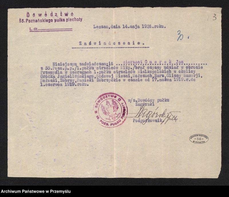 Obraz 13 z kolekcji "I Wojna Światowa w wybranych dokumentach111"
