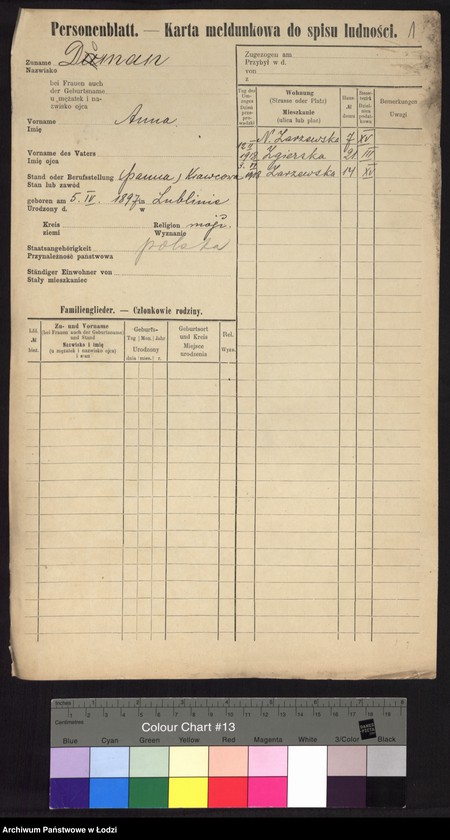 Obraz 3 z jednostki "[Spis ludności Łodzi] Doman - Domowicz"