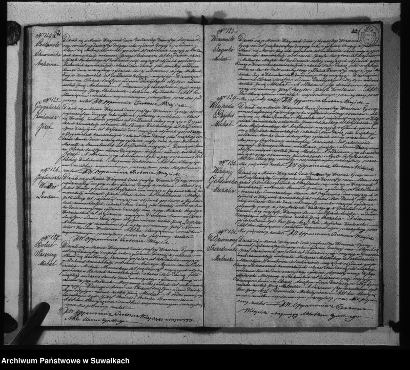 Obraz 19 z jednostki "Duplikat urodzonych, zaślubionych i umarłych parafii wiżajńskiej z roku 1852"